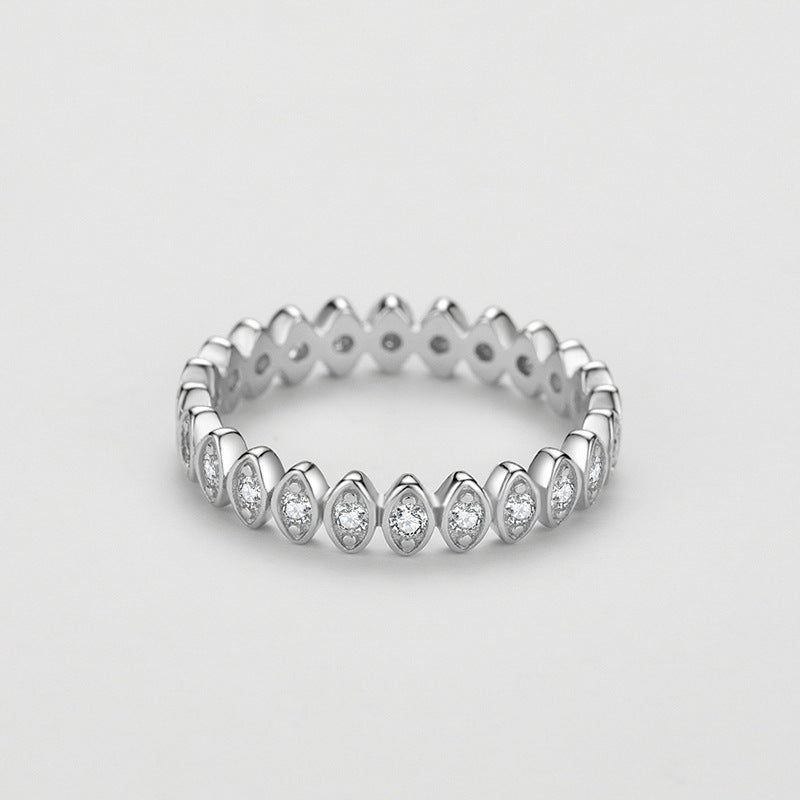 Bague femme en argent S925 Lucky Eye sertie de diamants