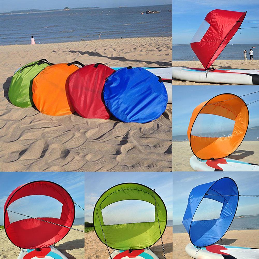 Voile de Kayak pliante, pagaie à vent, planche à pagaie Popup, voile de canoë Durable, aviron, bateau sous le vent