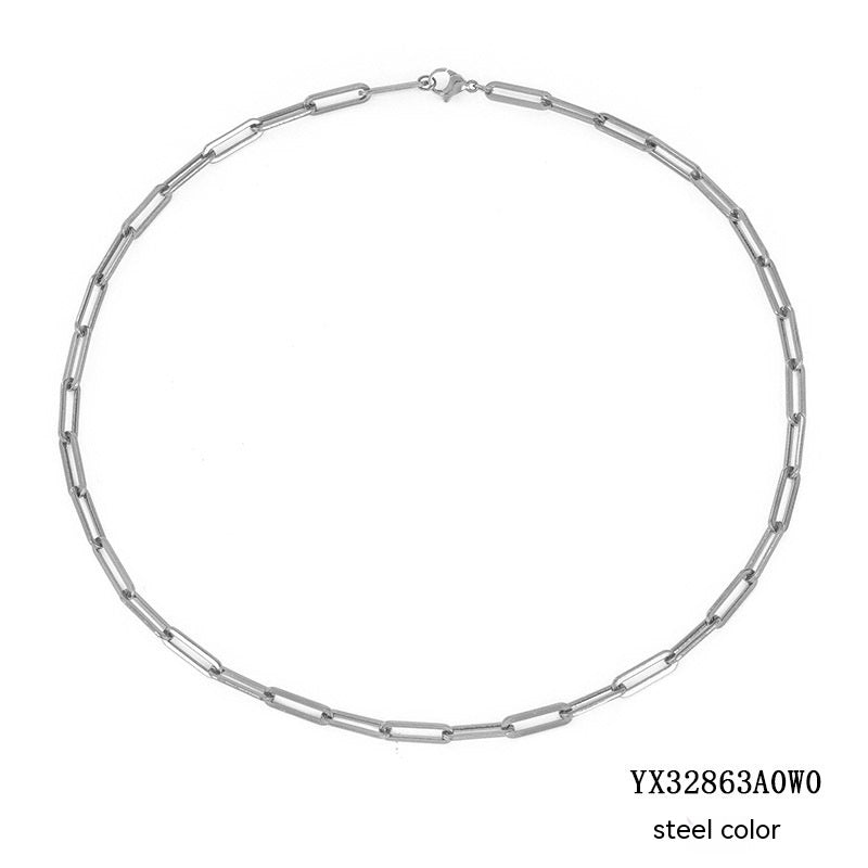 Collar chapado en oro con cruz minimalista de acero inoxidable para mujer
