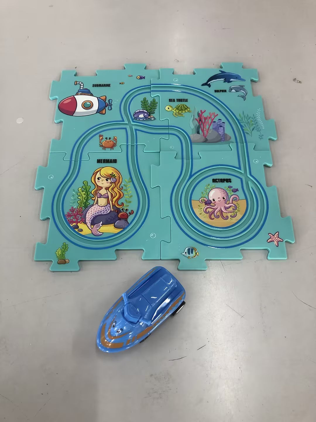 Puzzle pour enfants, vitesse de chemin de fer électrique, assemblage de voiture électrique automatique, scène de ville, Construction, jouet éducatif, cadeau