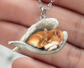 New Unique Dogs And Cats Sleeping Angel Pendant Car Key Ring