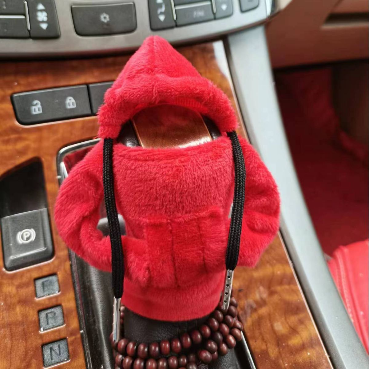 Terciopelo coche palanca de cambios manija de la manga perilla decorativa sudadera con capucha cubierta del freno de mano sudadera con capucha