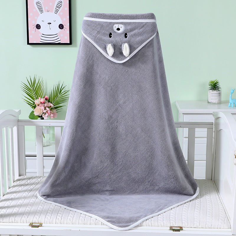 Peignoir de serviette de bain pour bébé en polaire corail