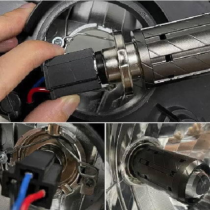 Accesorios de conversión de faros con lentes LED, luz lejana, luz cercana, bombilla integrada