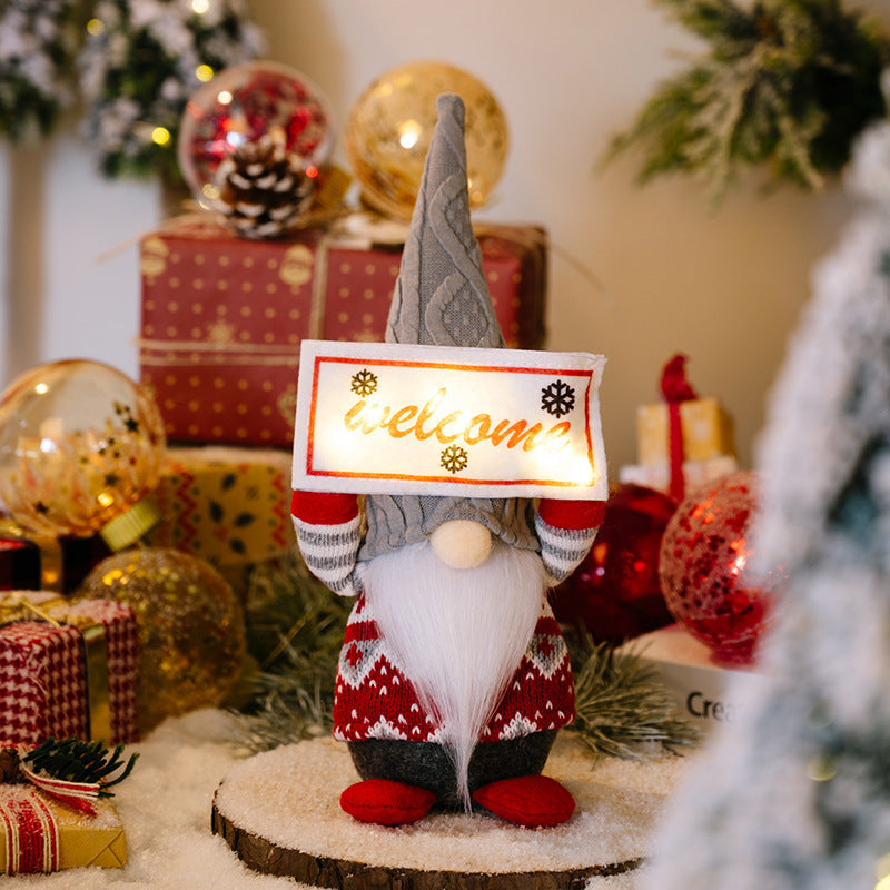 Poupée décorative sans visage en tissu de noël, ornement, décorations de noël
