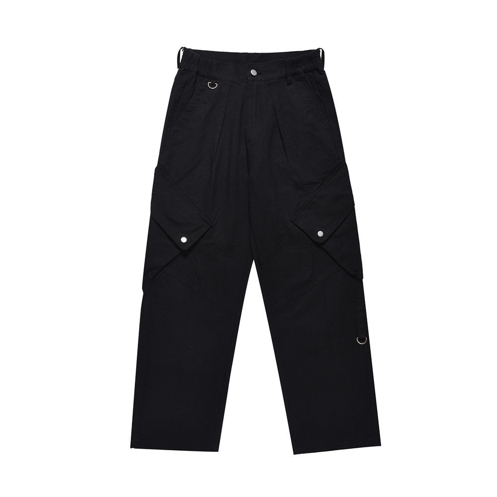 American-style Functional Pocket Design Tooling Straight-leg Trousers