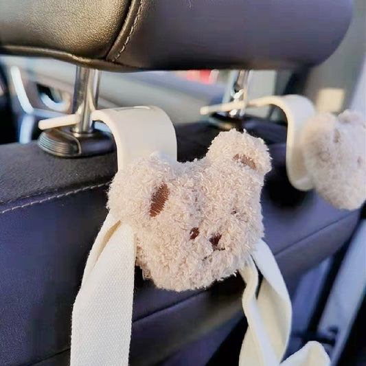 Ins Cute Bear Head Car Seat Hook