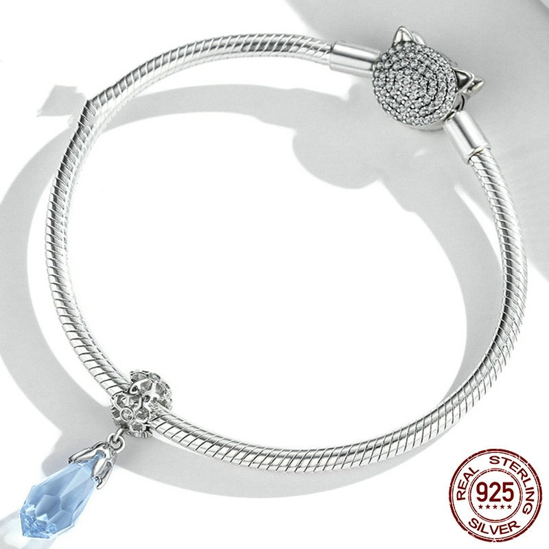 S925 Sterling Silver Snowflake Ice Crystal Pendant