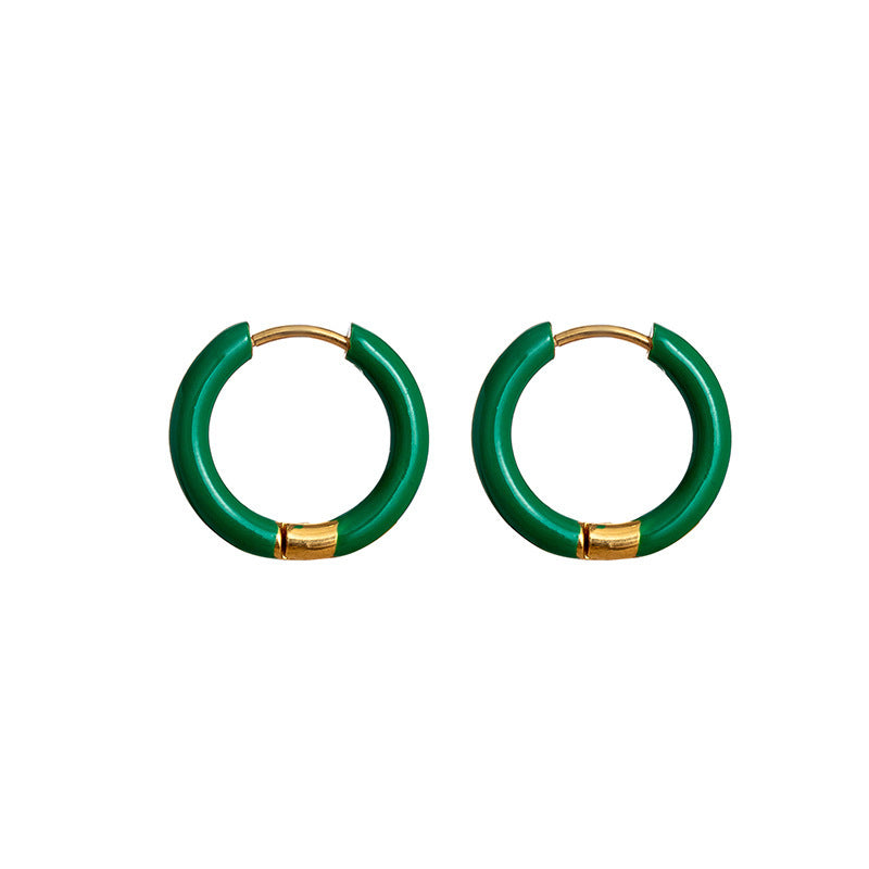 Collier d'huile coloré Clip d'oreille en acier inoxydable