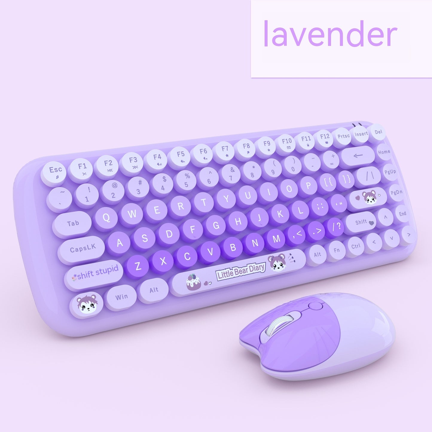 Ensemble clavier et souris sans fil rose mini dessin animé mignon