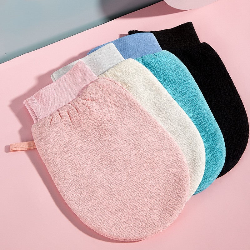 New Thick Coarse Sand Mud Removing Solid Color Bath Gloves Bath Towel