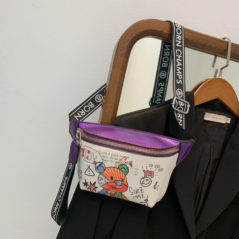 Sac Disco décontracté, petit sac à dos avec graffitis peints