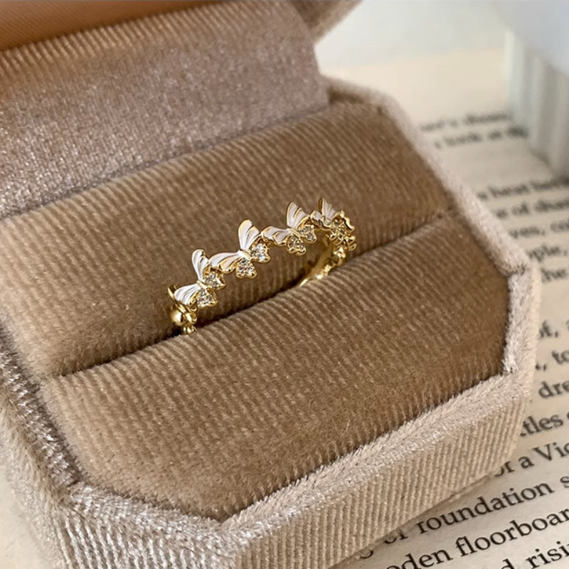 Butterfly Flower Ring Fashion All-matching
