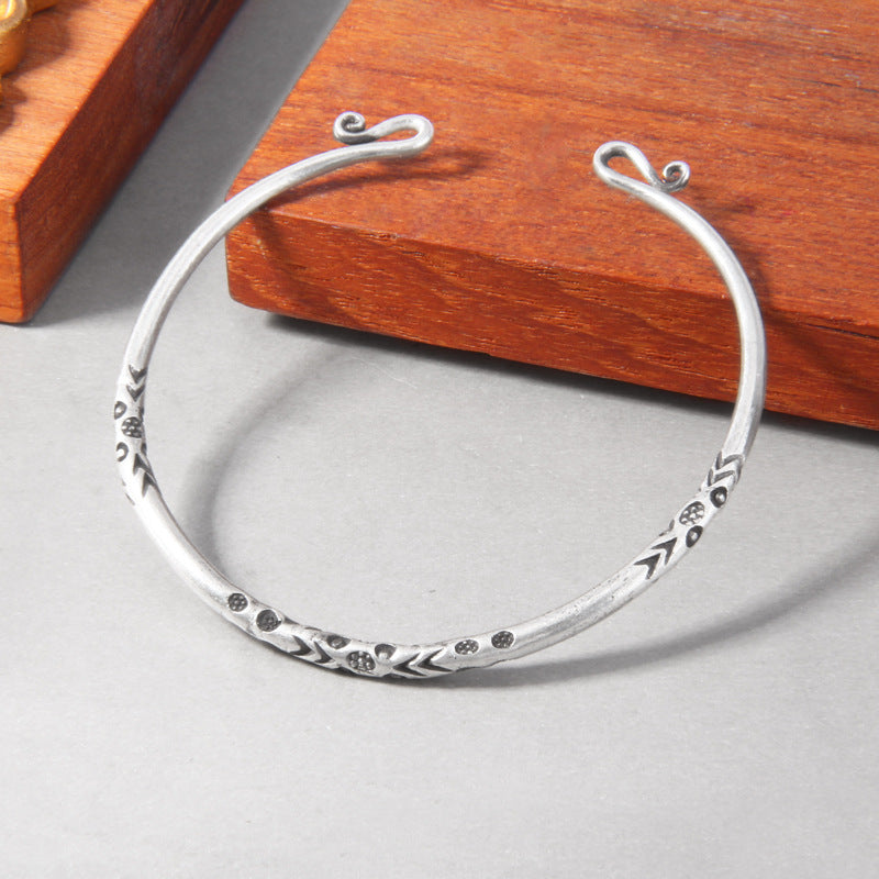Retro Ethnic Style Handmade Silver Bracelet