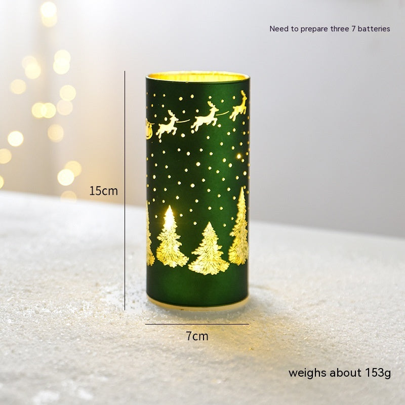 Décoration de bureau en verre lumineux de Noël