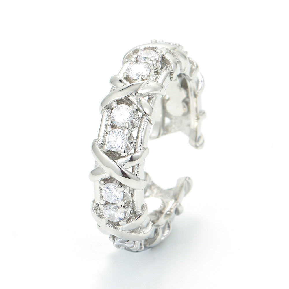 Personalized Hip Hop Fashion Simple Micro Setting Ring