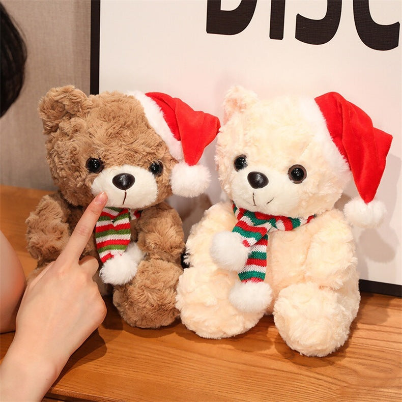 Mignon petit ours en peluche, poupée, cadeau décoratif de noël