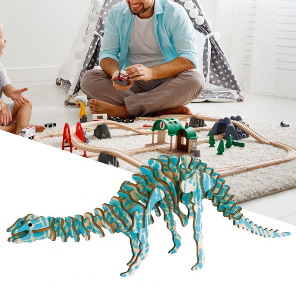 Rex Puzzle 3D en bois modèle Laser bricolage Puzzle pour enfants Simulation jouets de dinosaures