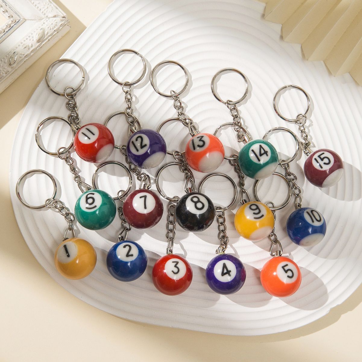 Porte-clés de billard n°8 noir pur