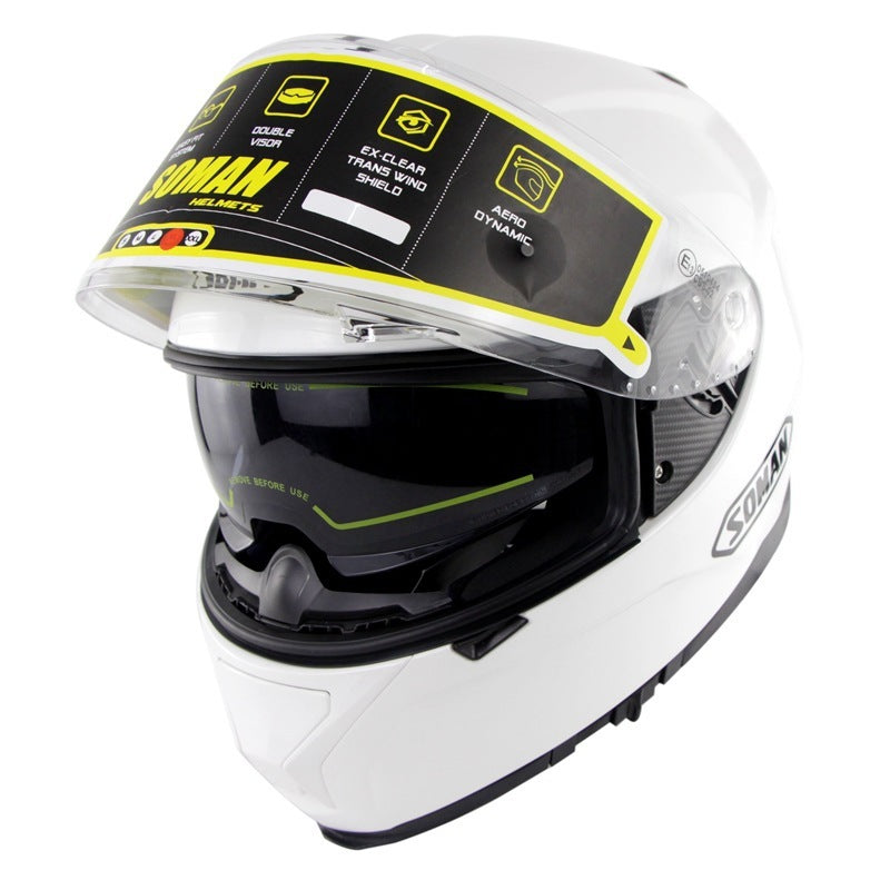 Casque de moto et vélo électrique avec double lentille antibuée