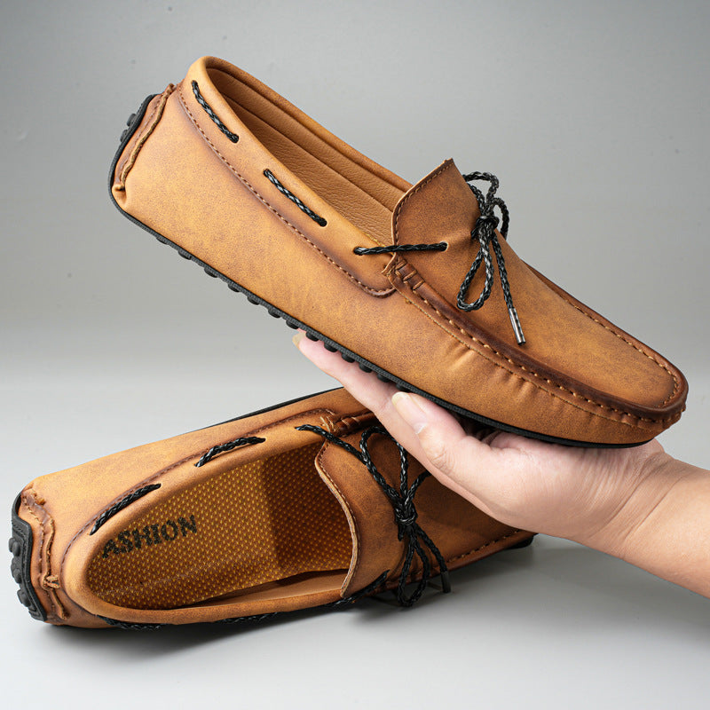 Printemps et été grande taille hommes décontracté style coréen à lacets paresseux conduite chaussures pour hommes