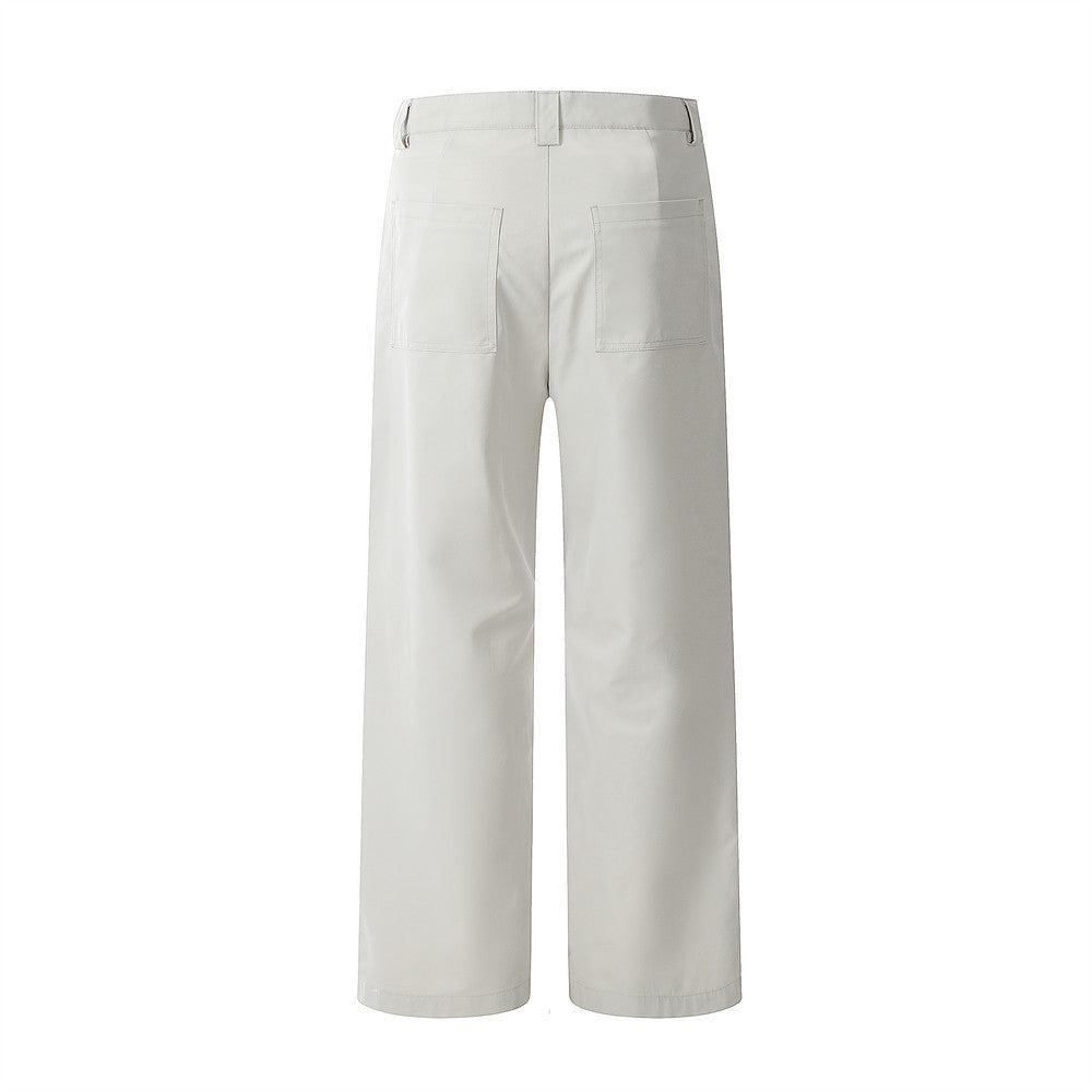 Men's Solid Color Baggy Straight Trousers