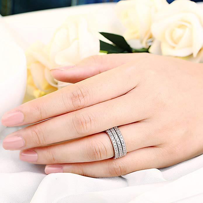 Bague classique en diamant artificiel, huit cœurs et huit flèches, offre spéciale