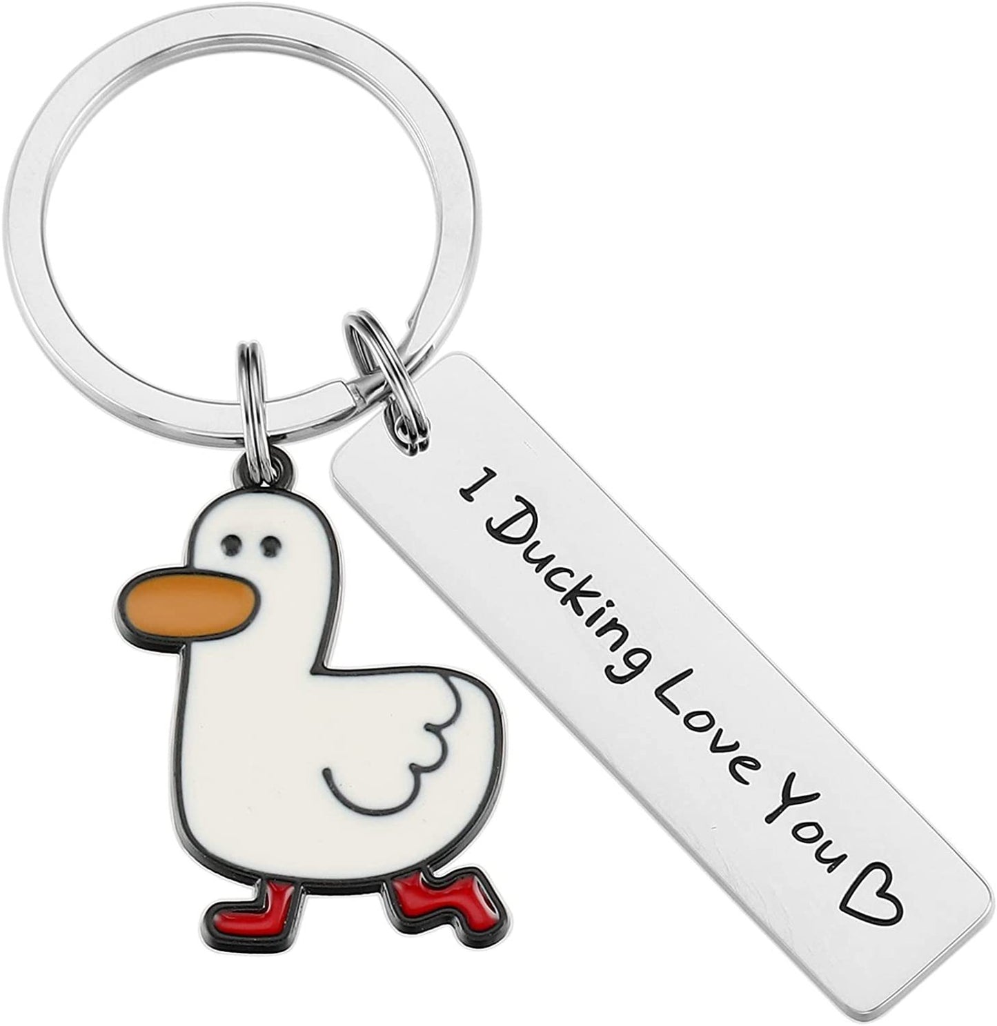 Porte-clés drôle en forme de canard, cadeau d'amoureux, jeu de mots de canard mignon, bijoux pour Couples, cadeau de saint valentin pour petit ami et petite amie