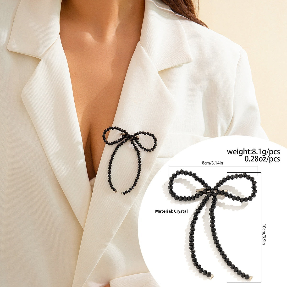 Broche Lave Liquide Noeud Manteau Femme