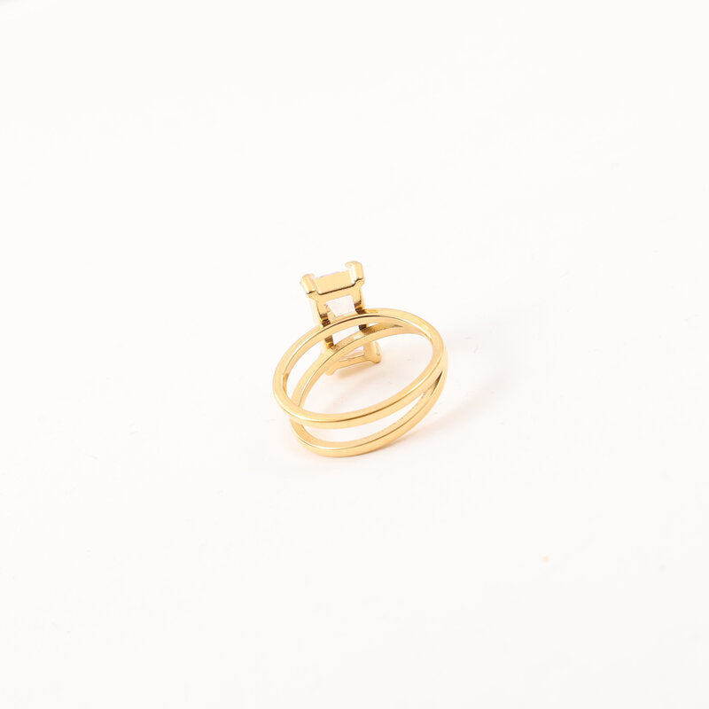Anillo largo de circón a la moda para mujer