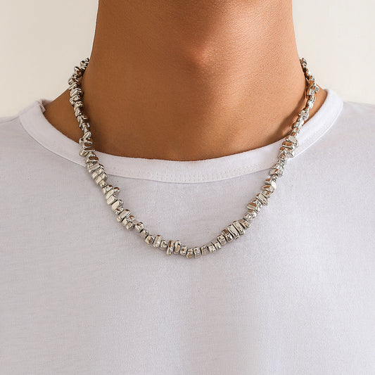 Men's Irregular CCB Necklace Necklace Hip Hop Versatile Niche Male Clavicle Chain