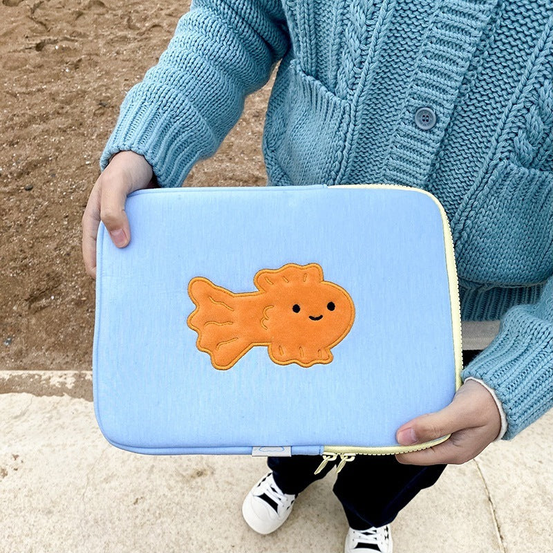 Bolsa protectora para tableta PC con diseño de pez dorado
