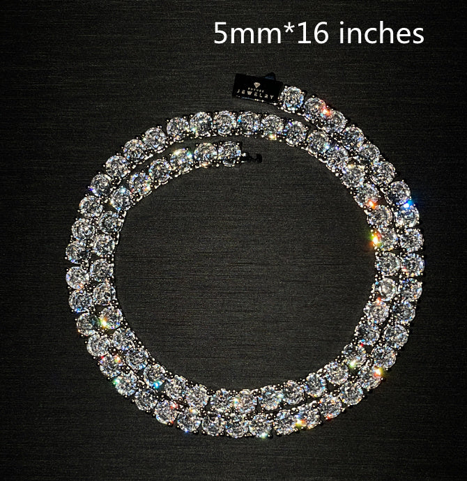 Men's Versatile Single Row Diamond Zircon Necklace