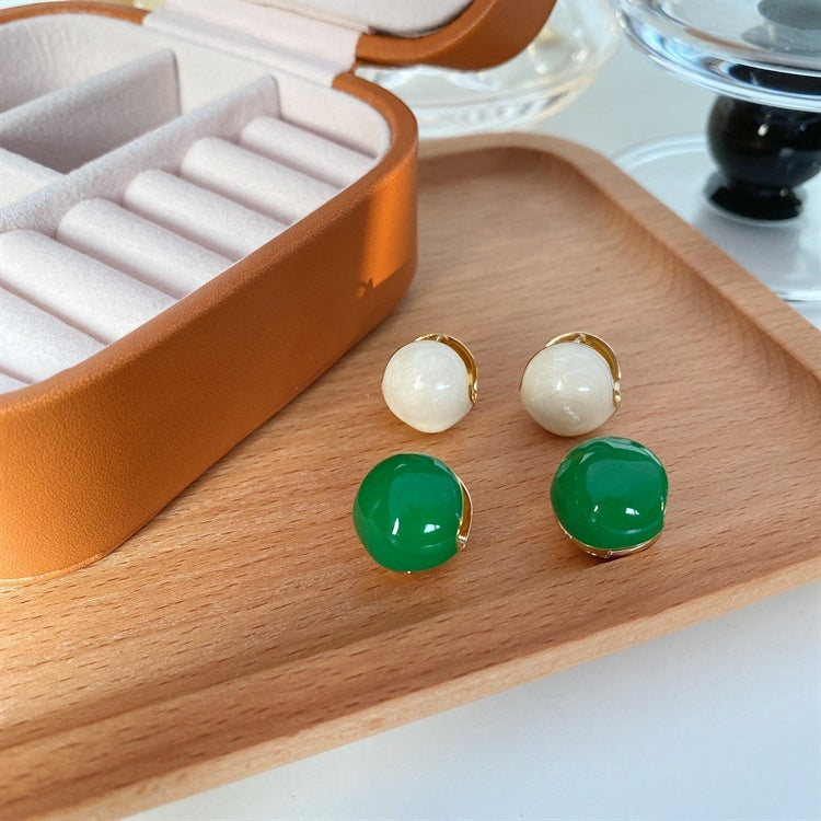 Pendientes de estilo escarchado con Clip para la oreja para mujer, aretes ligeros de lujo, de alta calidad, no se decoloran fácilmente, Jequirity, goteo de aceite Ins