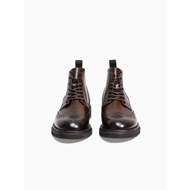 Bottes en cuir à plateforme décontractées et à la mode