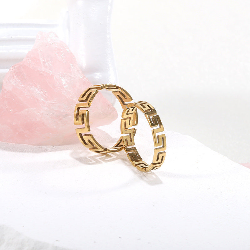 Anillo de moda personalizado Simple minoritario que no se decolora a la moda para hombres lujo ligero de alta calidad