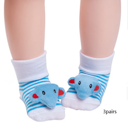 Chaussettes tridimensionnelles pour bébé, poupée animale mignonne