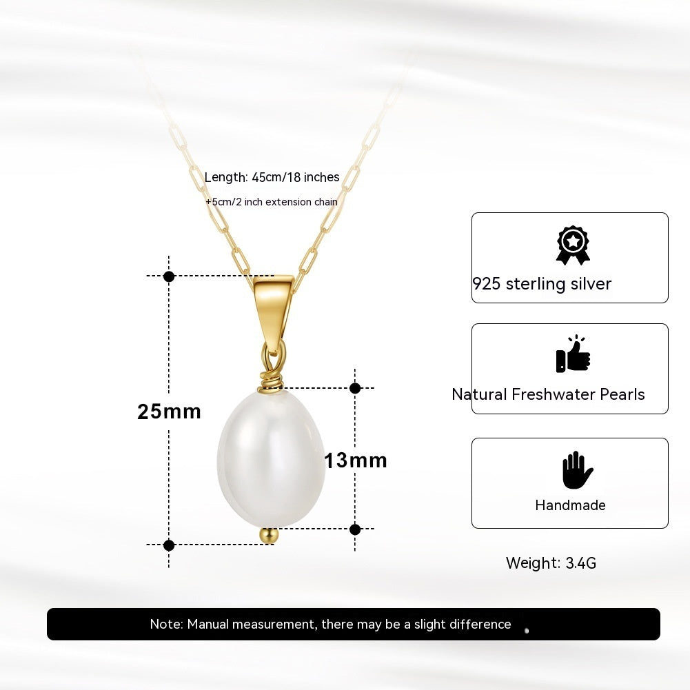 Perle d'eau douce naturelle ovale baroque