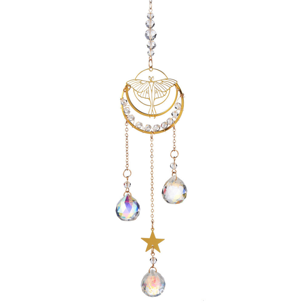 Magnifique pendentif lune papillon papillon attrape-soleil