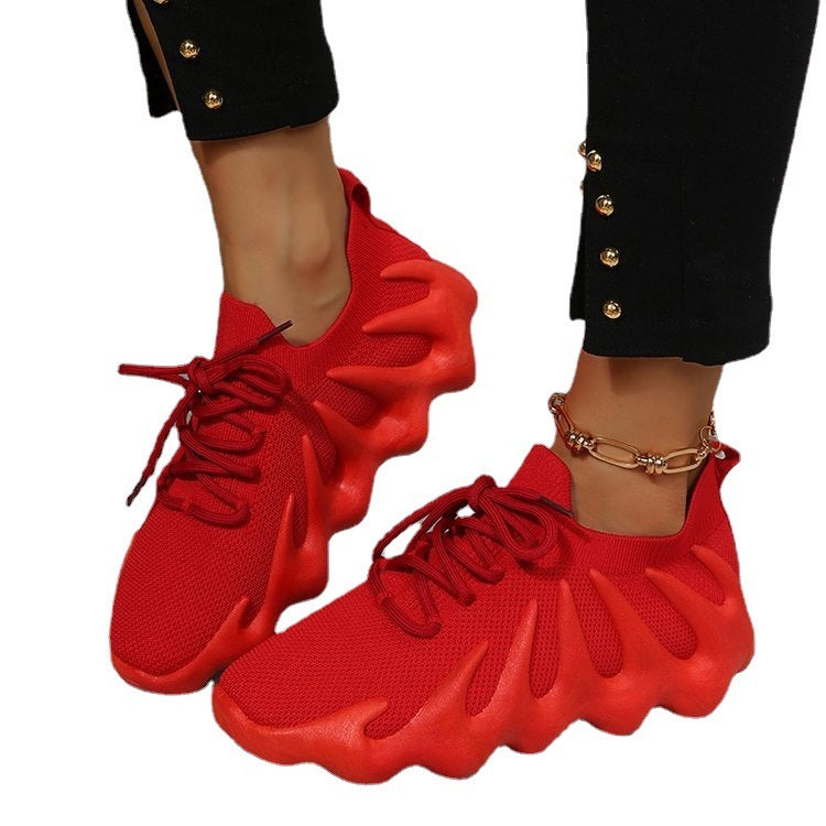 Octopus tricoté semelle en caoutchouc Sneaker femme mâle grande taille chaussures à semelle souple