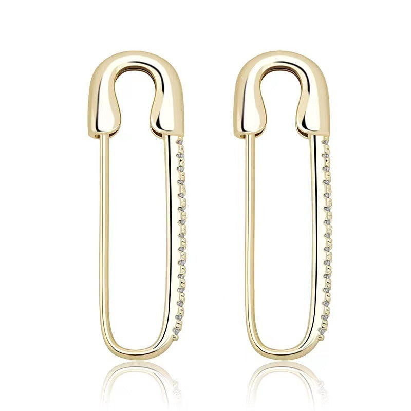 Women's Fashionable Temperament Inlaid Zircon All-match Earrings