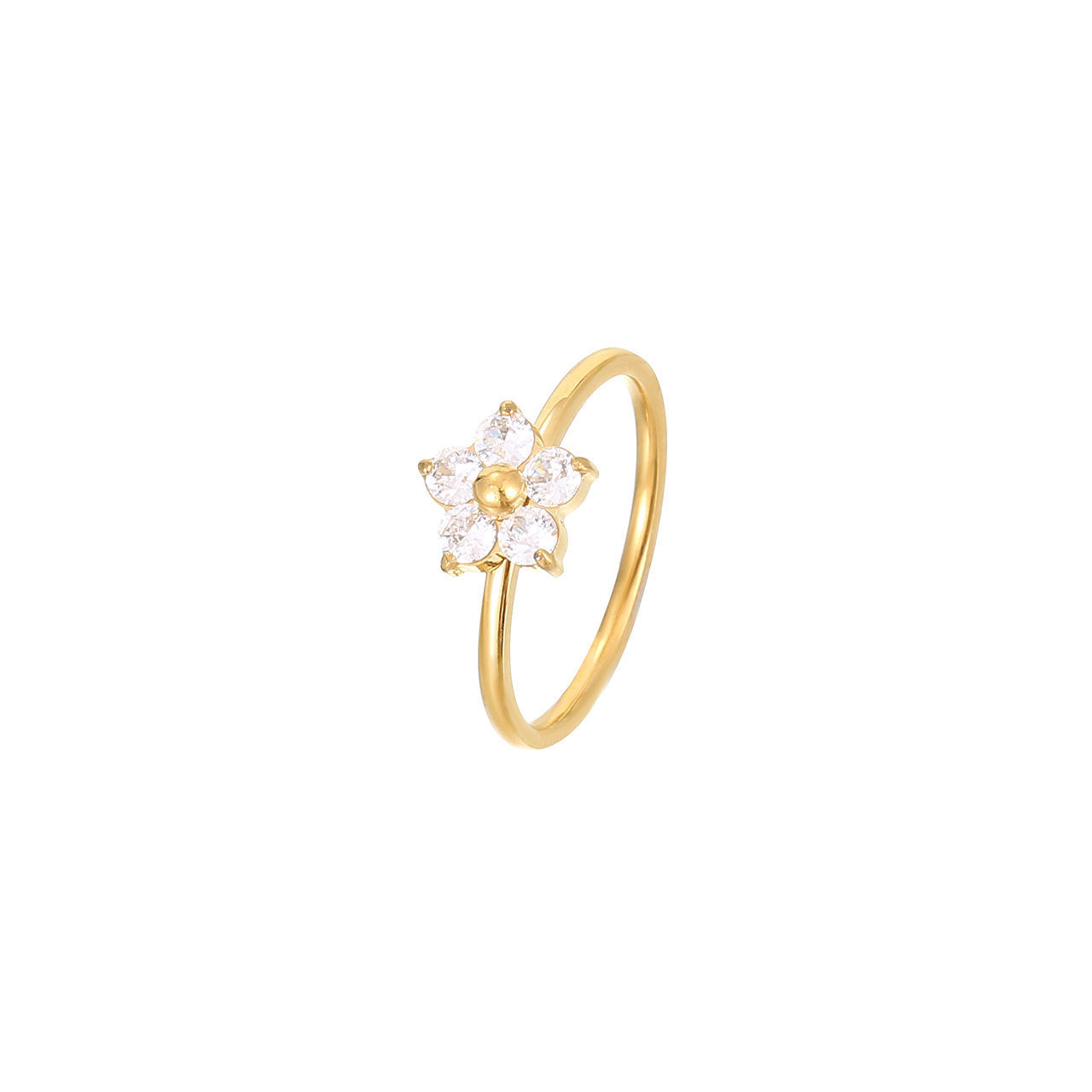 Bague Artsy de personnalité de style froid de fleur simple