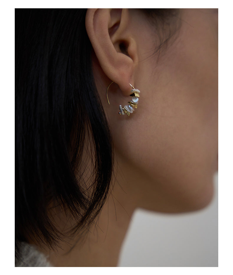 Boucles d'oreilles en perles baroques naturelles vintage