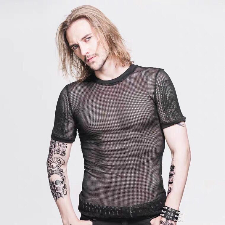 Fishnet Series See-through Net Hole Mesh Top Hollow T-shirt Sexy