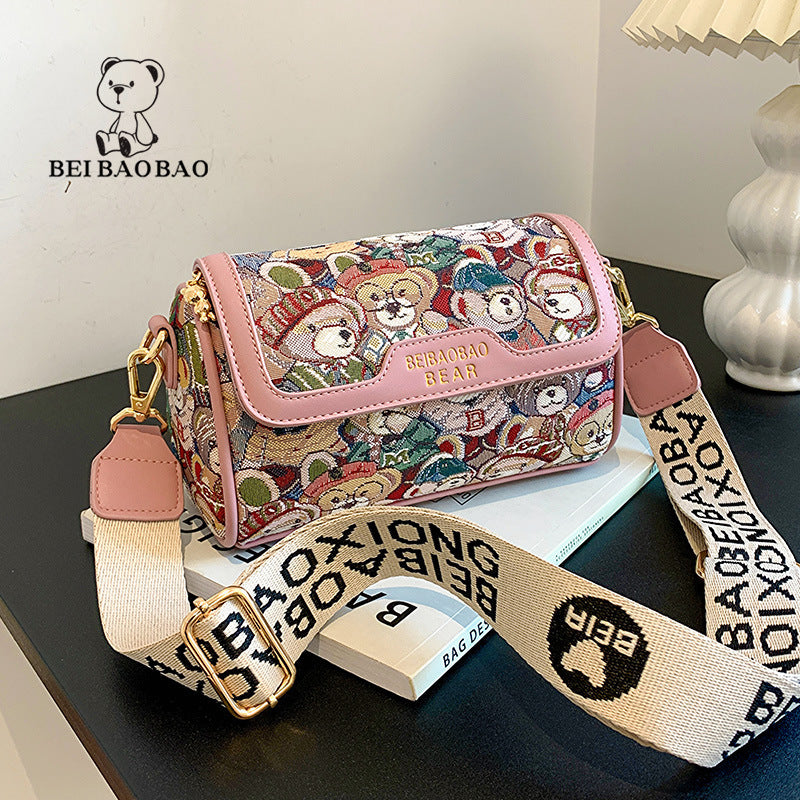 Sac à bandoulière à motif de petit ours de dessin animé, Design d'intérêt particulier, sac à bandoulière à la mode