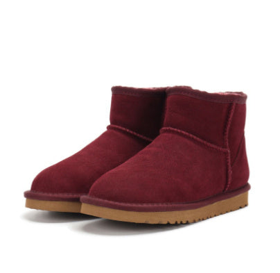 Botas de nieve de corte bajo Cuero Caucho Piel Moda Casual