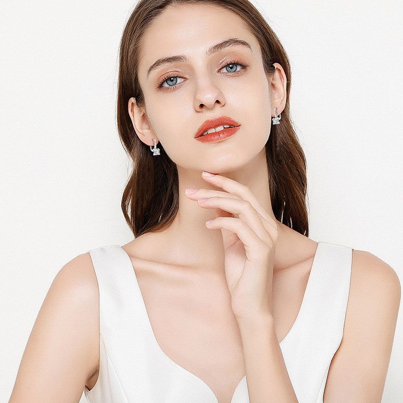 Boucles d'oreilles Moissanite en argent Sterling S925