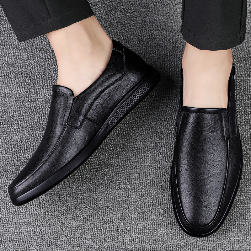 Chaussures en cuir décontractées d'affaires pour hommes en peau de vache, respirantes et confortables
