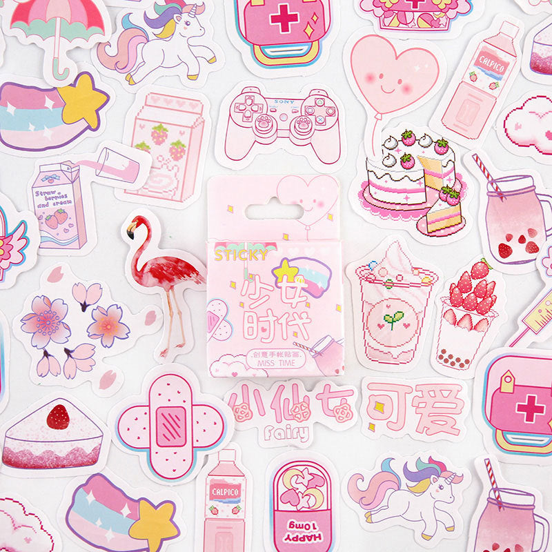 Pegatinas de patrón pequeño de material decorativo para diario infantil de dibujos animados creativos