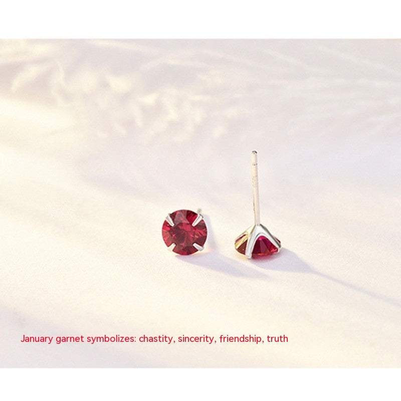Boucles d'oreilles classiques à quatre griffes en argent sterling S925